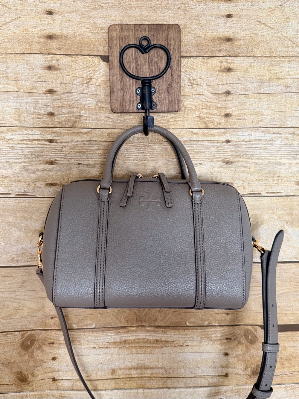 Tory Burch Wild Mushroom Thea Satchel w/ Crossbody Strap